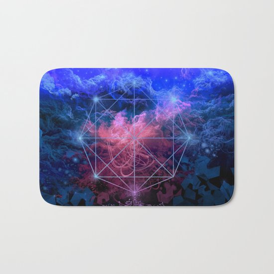 geometry space mandala Bath Mat