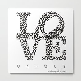MICI - love unique Metal Print | Love, Black and White, Typography 