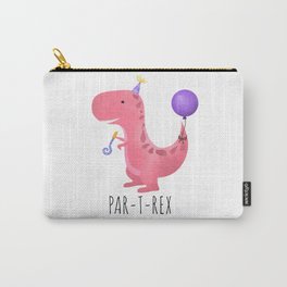 Par-T-Rex - Pink Dinosaur Birthday Carry-All Pouch