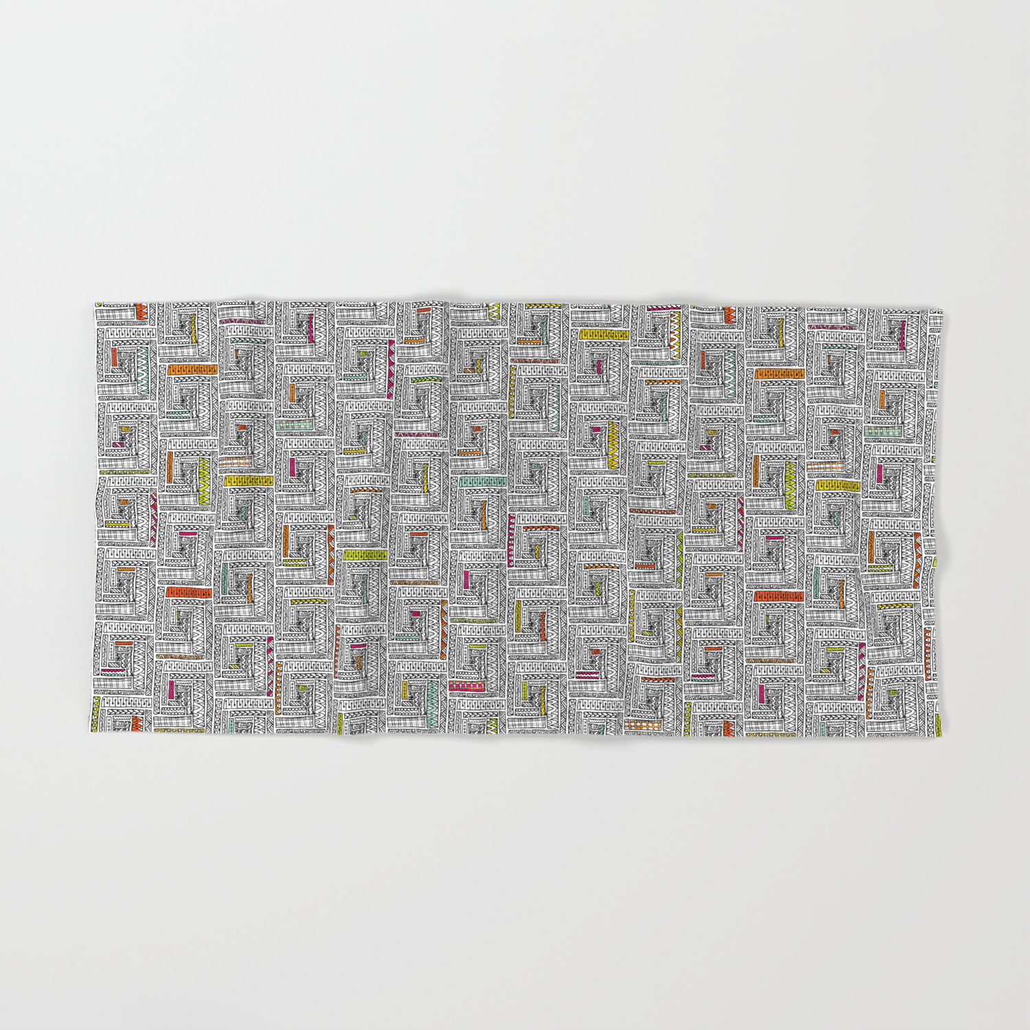 Log Cabin Pattern Hand Bath Towel By Leethal Society6
