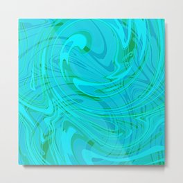 Blue Sea Abstract  Metal Print