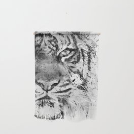 Black And White Half Faced Tiger Wall Hanging