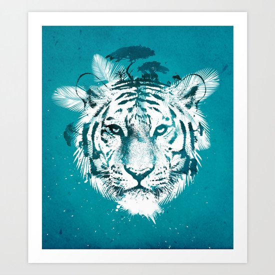 White Tiger Art Print