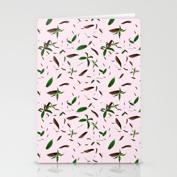leaves feat. millennial pink Stationery Cards