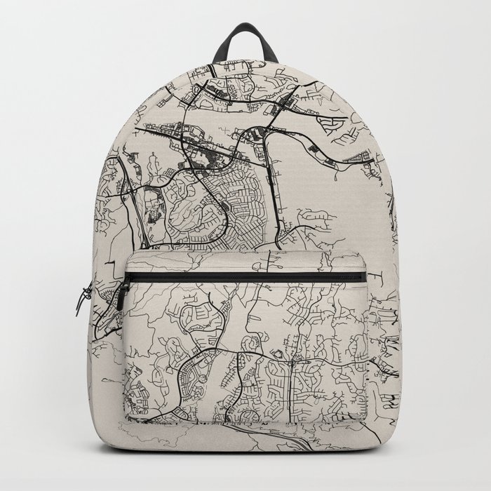 Santa Clarita USA - City Map - Black and White Aesthetic Backpack