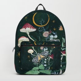 Mushroom night moth Backpack | Moth, Gouache, Paint, Watercolor, Moon, Lily, Butterfly, Curated, Night, Flowers 