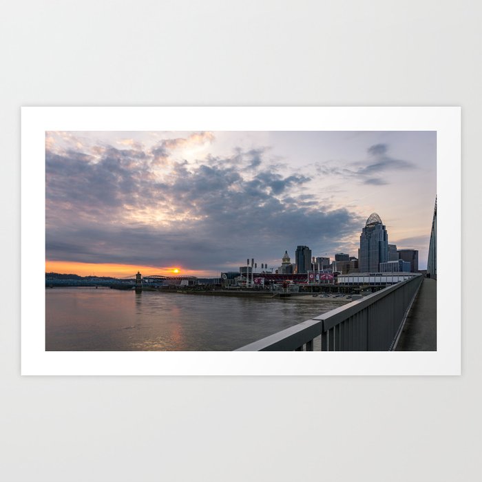 The Cincinnati Skyline at Sunset Art Print by City Design | Society6