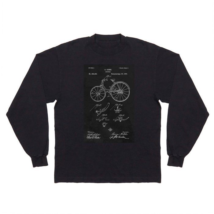 Bicycle 1889 Patent Cycling Long Sleeve T Shirt