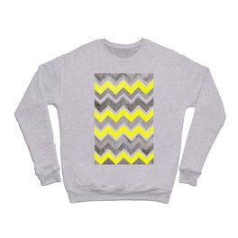 Yellow and Gray Zig-Zag Pattern Crewneck Sweatshirt