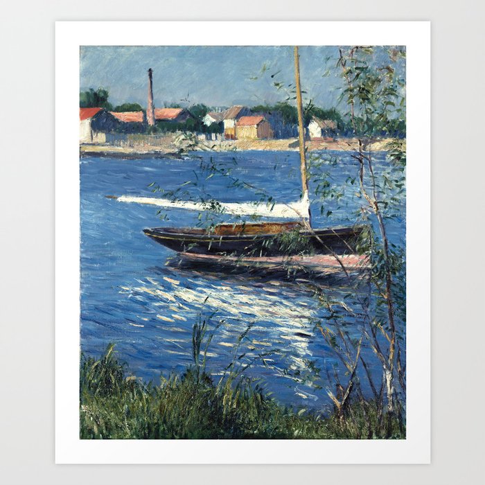 Gustave Caillebotte, Boat moored on the Seine at Argenteuil Art Print