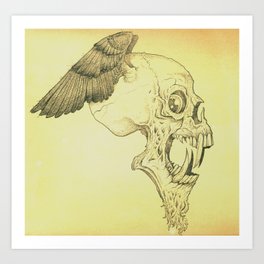 Winged Skull Art Print