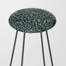 Exotic Leaf Pattern Counter Stool