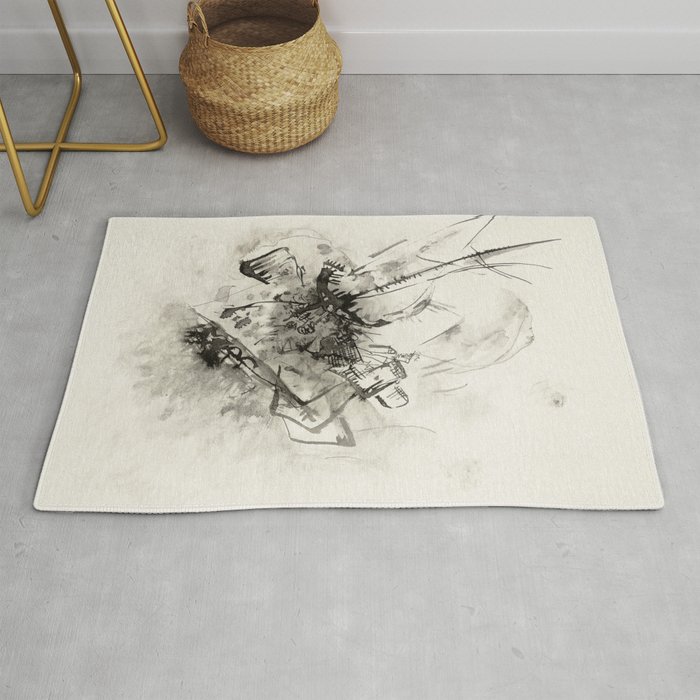 Untitled (1916) drawing by Wassily Kandinsky Rug by SFT Design Studio