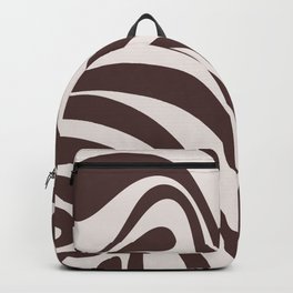 New Groove Colorful Retro Swirl Abstract Pattern in Brown Backpack
