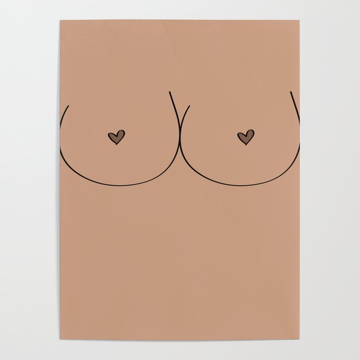 Boobs - Light Brown Poster by befeministAF