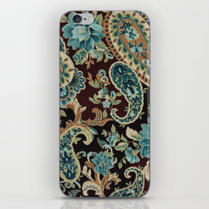 Granny's Terrific Turquoise Teal Paisley Chic iPhone Skin