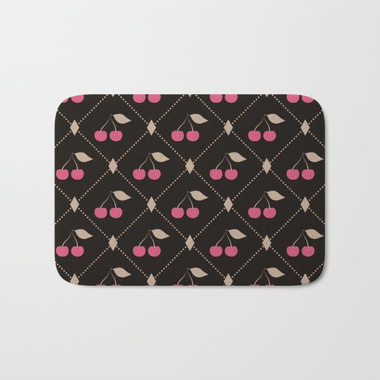 Red cherries . Bath Mat