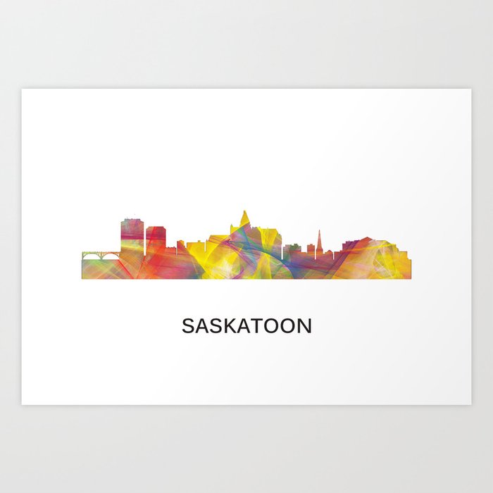 Saskatoon, Saskatchewan Canada Skyline WB1 Art Print