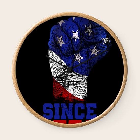 America Fist American Flag Print Gift For Usa Patriots Wall Clock By Sujvil Society6