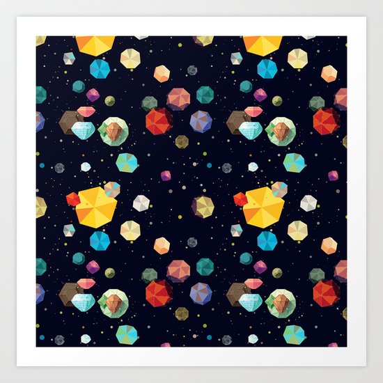 Low Poly Space Art Print