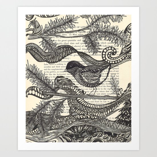 Bird in the Pines Art Print