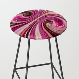 Spiral Swirl Abstract Pink Gold Art Bar Stool