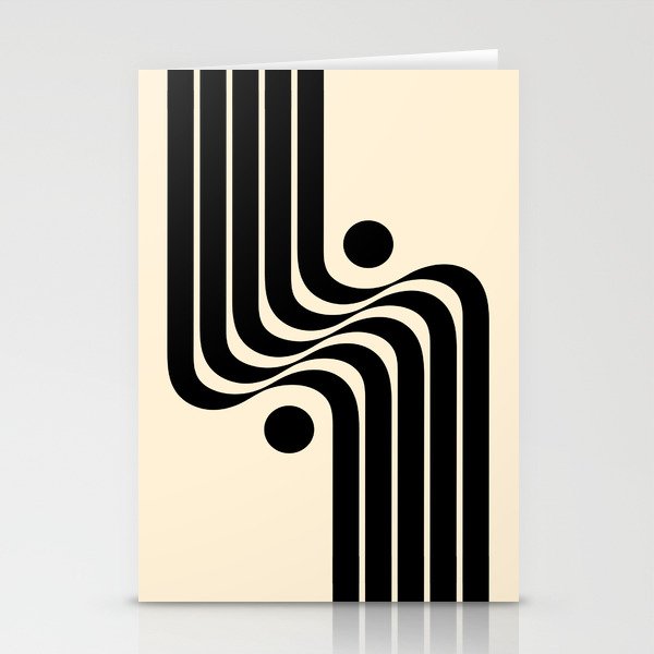 Abstraction_SUN_RIVER_STREAM_FLOW_BLACK_LINE_POP_ART_0430A Stationery Cards