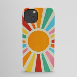 Retro Sunrise: Rainbow Edition iPhone Case