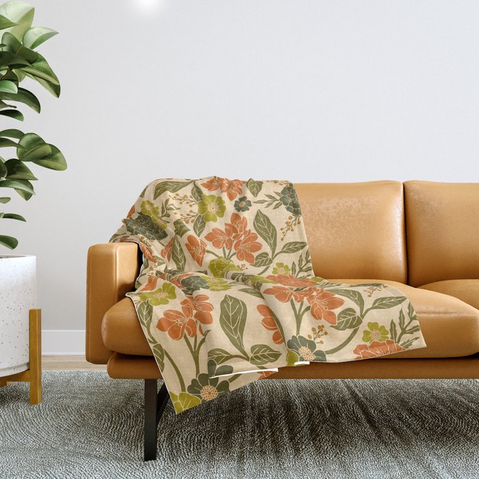 Green orange throw blanket top