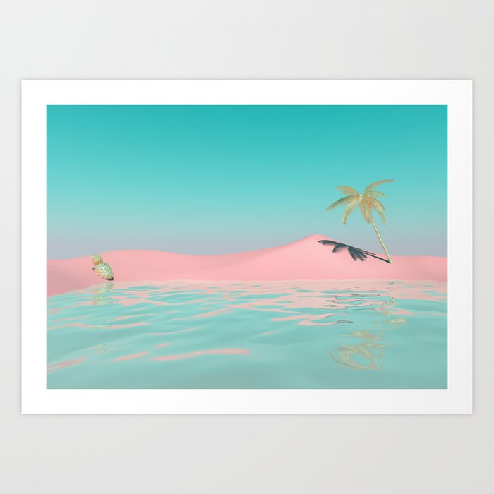 Palm Tree Oasis Art Print