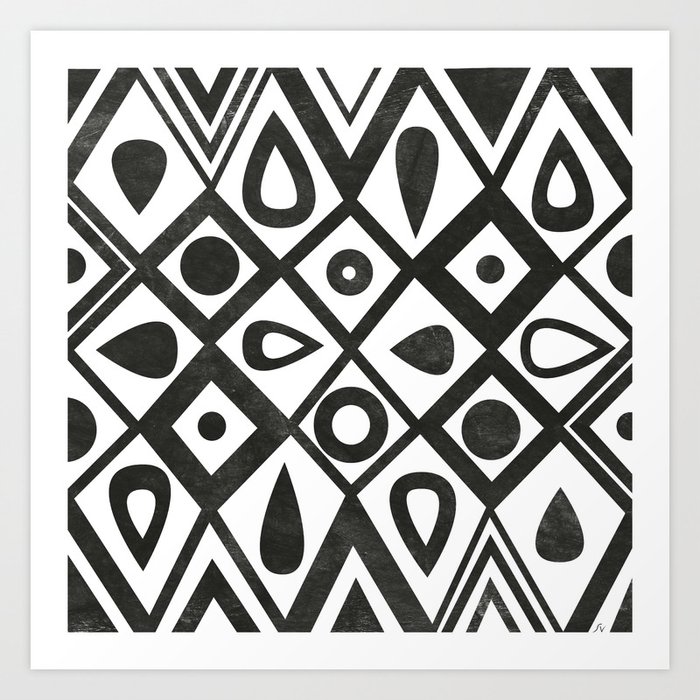 Geometry black and white Art Print