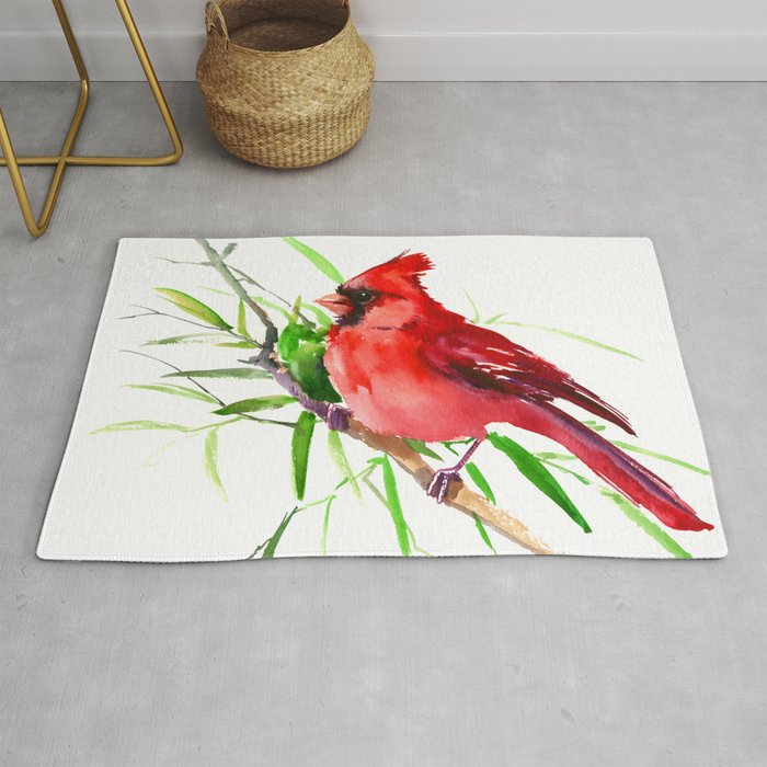 Cardinal Bird Rug