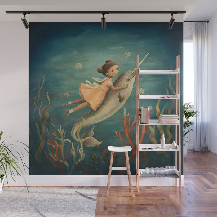 Narwhal Girl by Emily Winfield Martin Wall Mural