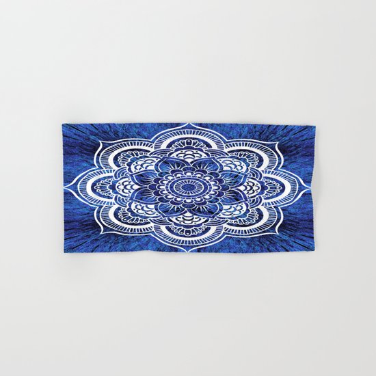 Mandala Blue Colorburst Hand & Bath Towel