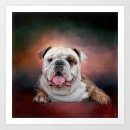 Hanging Out - Bulldog Art Print