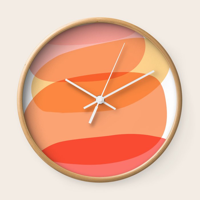 Abstract Organic Shape Tower In Warm Colors Wall Clock By - Warm Colors Wall Art Abstract Organic Shape Tower In Warm Colors Wall Clock By - Warm Colors Wall Art