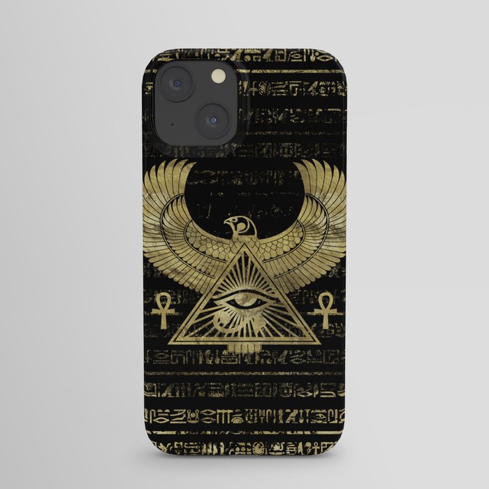Egyptian Eye of Horus - Wadjet Gold and Black iPhone Case