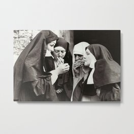 Nuns Smoking Metal Print