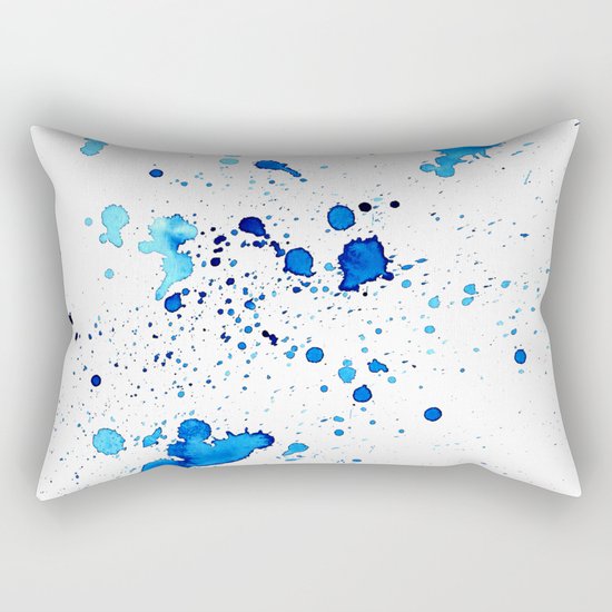 Blue Splatter Rectangular Pillow