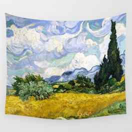Wheat Field with Cypresses by Vincent Van Gogh from 1889 Wall Tapestry