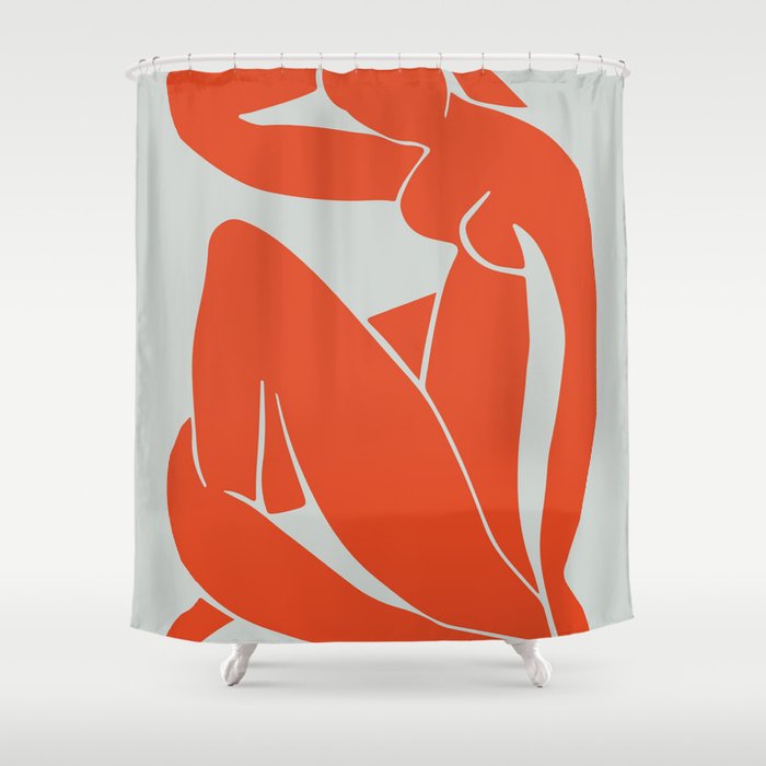 Blue Nude in Orange - Henri Matisse Shower Curtain