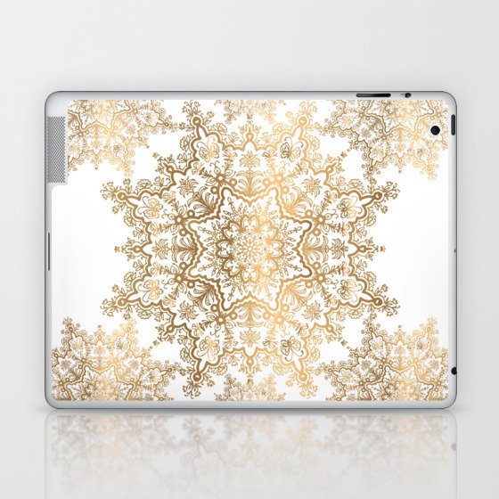 Set of Golden Mandalas Isolated on Background Laptop & iPad Skin