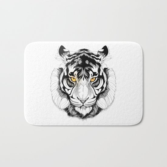 Tiger (black stroke version for t-shirts) Bath Mat