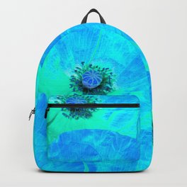 Poppies in turquoise Backpack