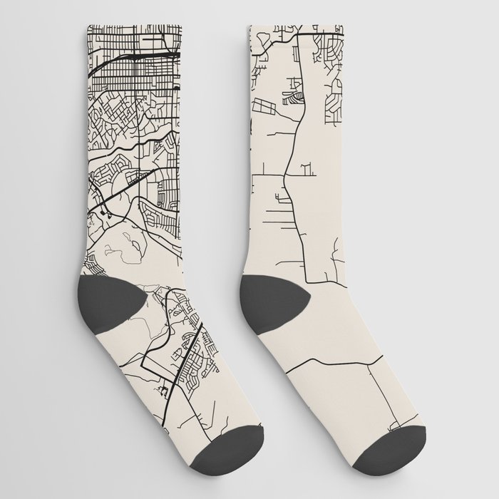 Shreveport USA - City Map - Aesthetic Socks