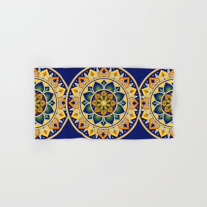 Italian Tile Pattern – Peacock motifs majolica from Deruta Hand & Bath Towel