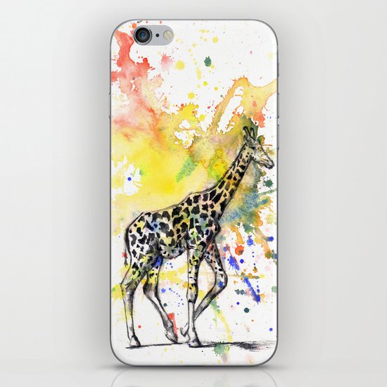 Giraffe in Splash of Color iPhone & iPod Skin