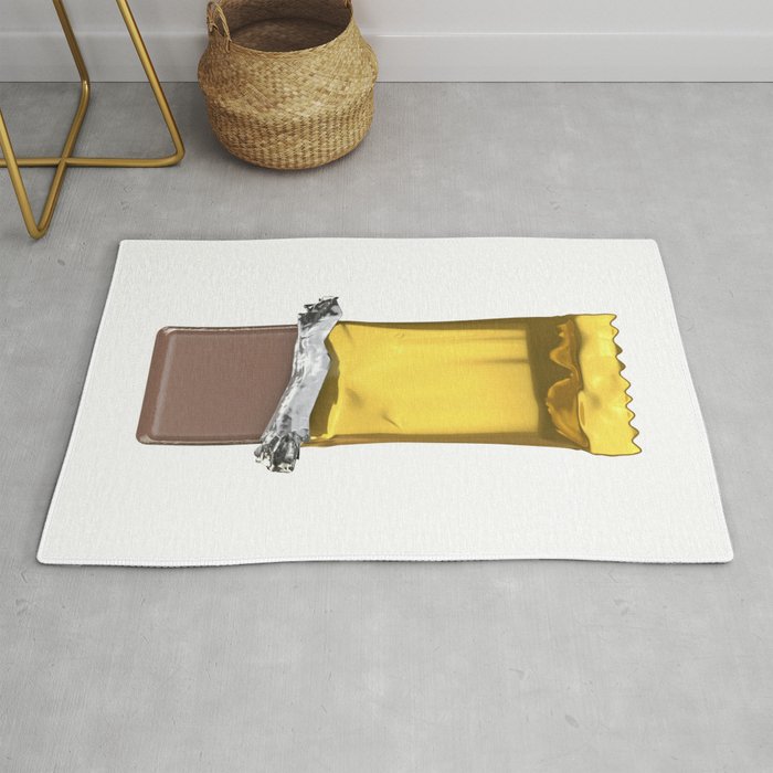 Chocolate Candy Bar In Gold Wrapper Rug By Grandeduc Society6