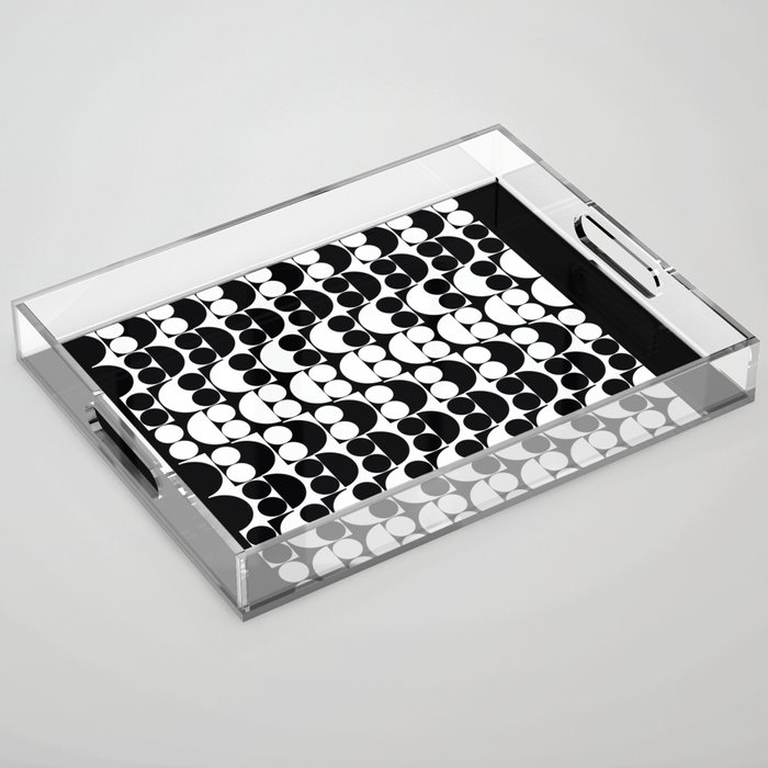 Abstract shape black white Acrylic Tray