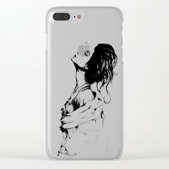 Pretty Lady Illustration Woman Portrait Beauty Clear iPhone Case
